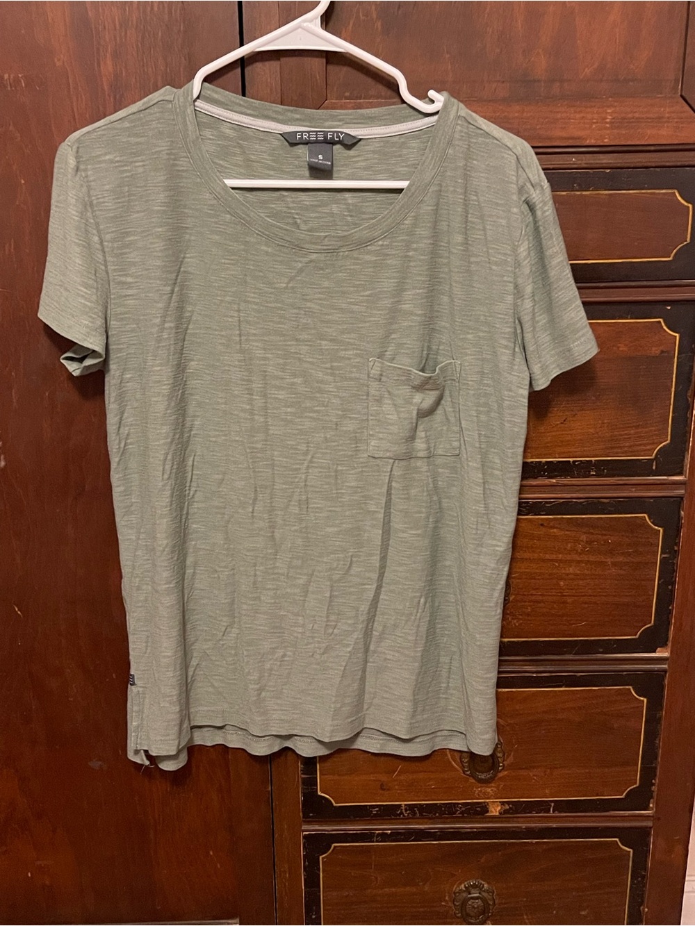 Free Fly Bamboo Slub Pocket Tee | Olive Green / Sage | Size Small